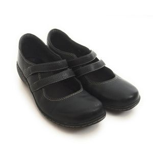 Clarks Bendables Black Leather Mary Jane Flats 7